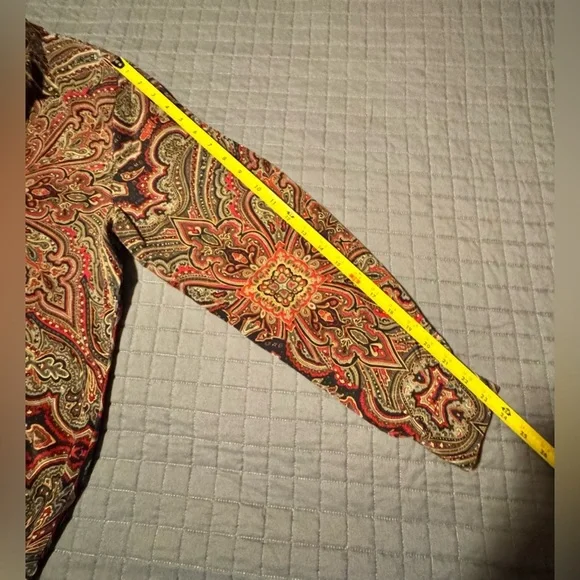 Talbots Red and Black Silk Paisley Blouse - Picture 10 of 10